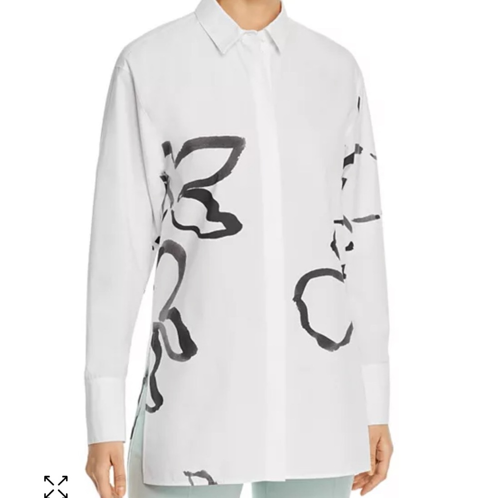 Lafayette 148 Kehlani Blouse In Vine Print. Size medium.